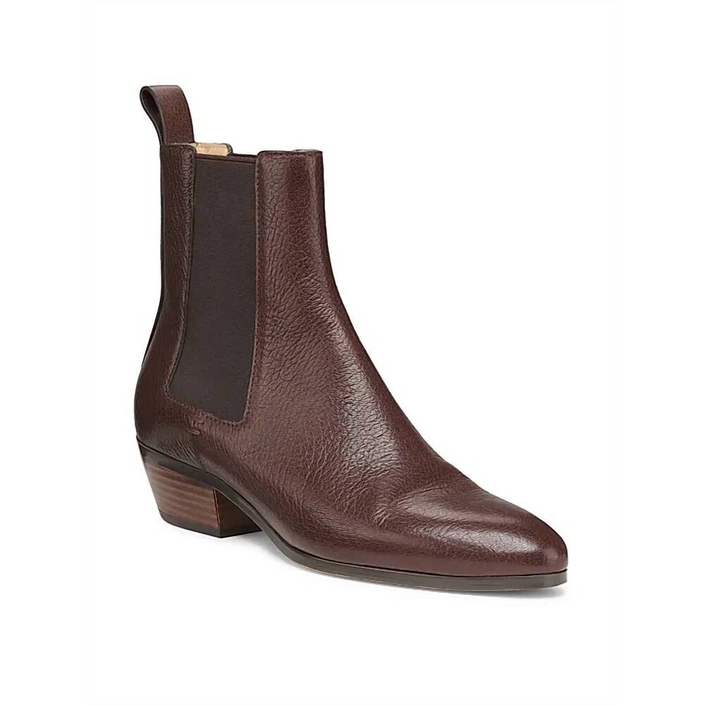 NEW ODISSI women's ella leather chelsea boots in dark brown